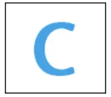 „C” într-un pătrat